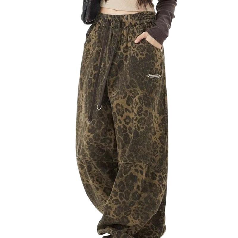 Men's 2024 Trendy Leopard Print Wide-Leg Casual Pants