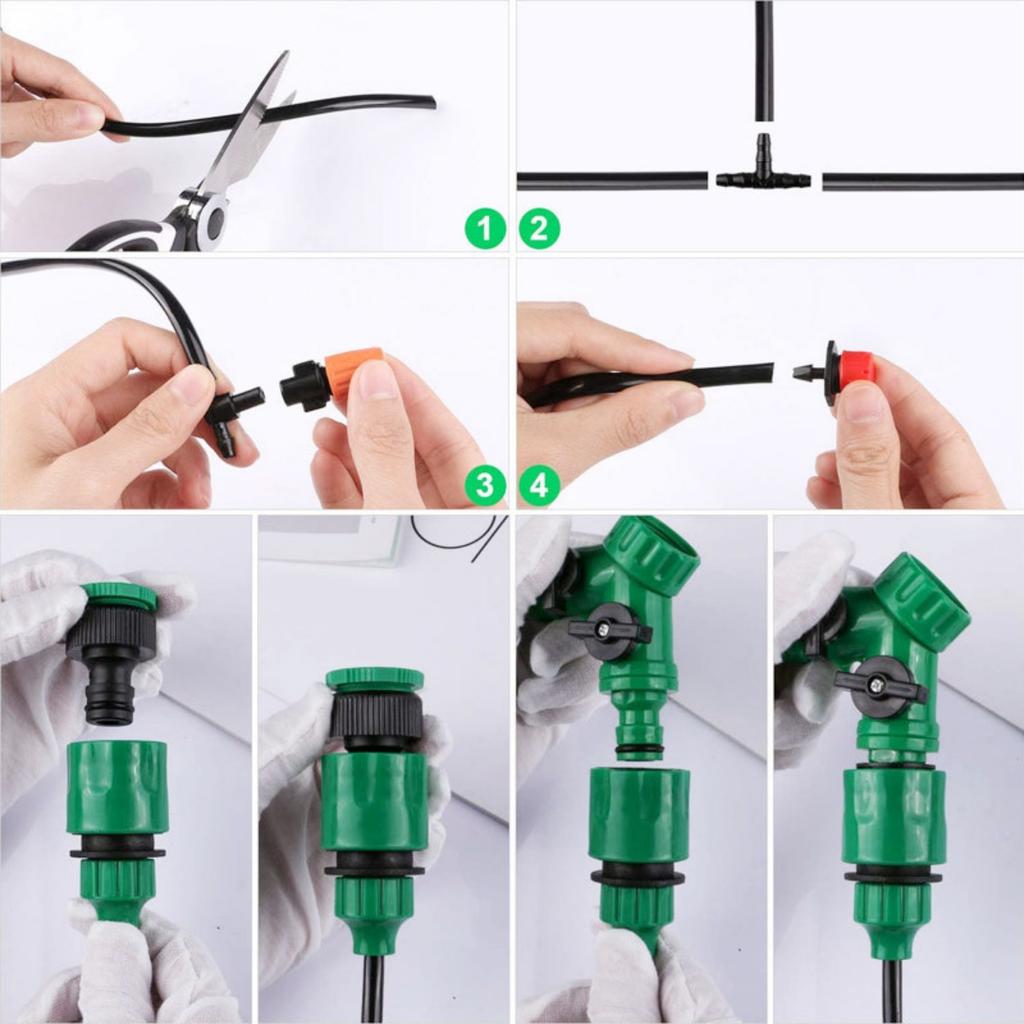 Y-vormige 3-wegklep Kit Tuinirrigatie Kraan 16mm Snelnippel Connector Automatisch Plantenwaterapparaat Verbinding Met Schakelaar