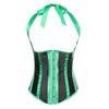 Women Gothic Sexy Satin Underbust Corset Top Waist Cincher Slimming Body Shaper Bustier Halter Corselete Vest Plus Size