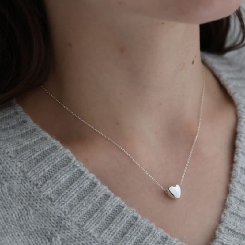 BEFORE MOONRISE [Silver 925] Plump Heart Necklace SN214 - Silver