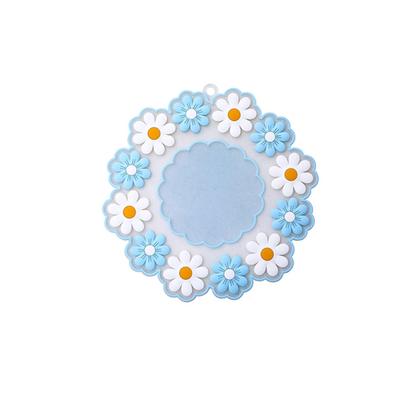 Heat Insulation Cup Mat Waterproof Grease Proofing Silica Gel Blue Daisy Heat Insulation Cup Pad