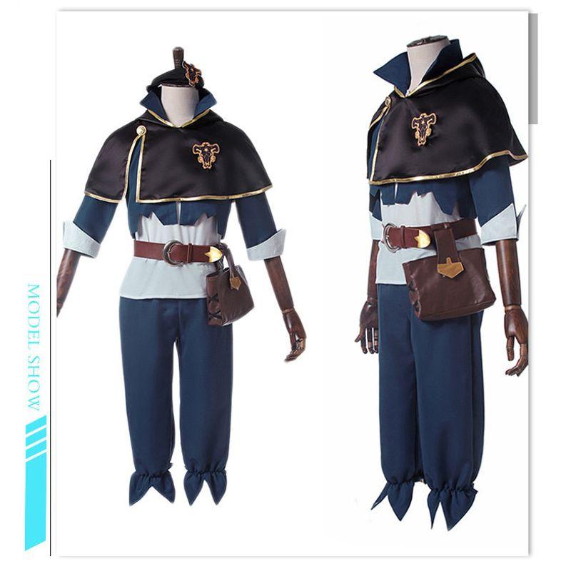 Amazon Black Five-Leaf Clover Cosplay Asta Asta Cosplay Costume Cloak Full Set