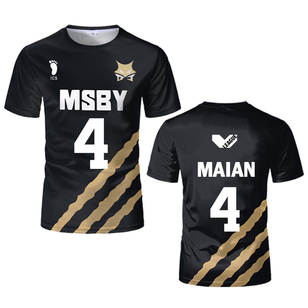 MSBY Anime Blue Lock Nadruk 3D Sportowa Szybkoschnąca Oddychająca Męska Koszulka Harajuku Siatkarska Koszulka Drużynowa Rodzic-Dziecko Krótki Rękaw