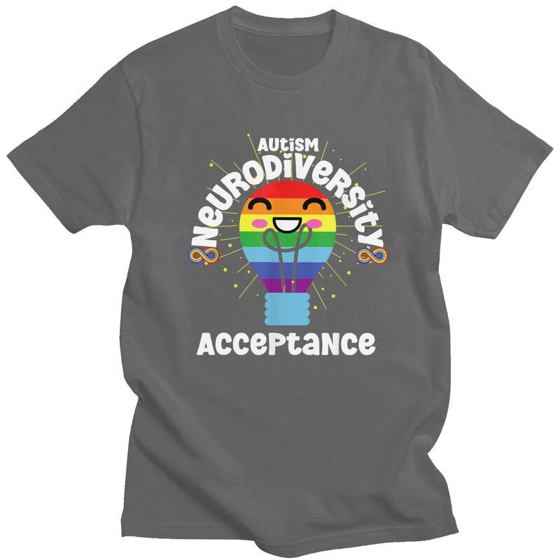 Acceptance Autism Awareness Quotes Tshirt Short Sleeves Fashion Casual Graphic Clothing Loose Oversized 100 Cotton Tee Tops