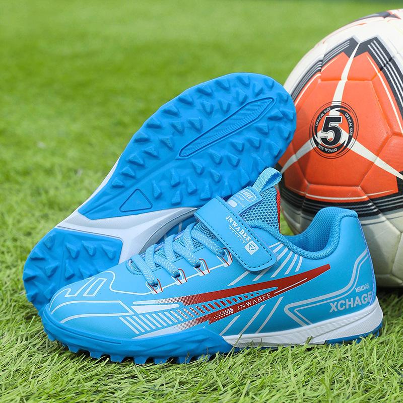 New Children's Velcro Football Training Shoes - No-Tie AGTF Sports Shoes for Students