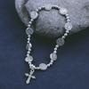 Vintage Cross Elastic Bracelet Retro Design Cross Bracelet Religious Wrist Jewelry Perfect Gift for Men and Women