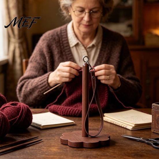 Crochet Yarn Helper Wooden Wrist Holder, Portable Smooth Rotation Dispenser, Knitting Accessory Hands Free Rack for And Crocheting Holder