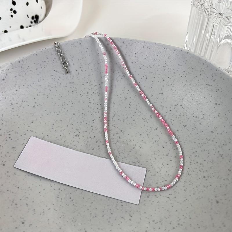 

Очаровательное ожерелье из бусин смешанных цветов для девочек, повседневный чокер из смолы, идеальный подарок розовый