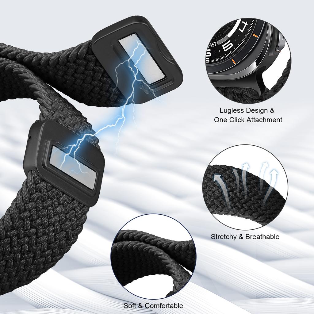 Braided Bands For Samsung Galaxy Watch Ultra 47mm watchband Magnetic wrist sport belt Bracelet Correa Galaxy Watch 7 Ultra Strap