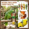 Parrot Grinding Teeth Relieving Boredom Wooden Pinecone Building Chewing Stick