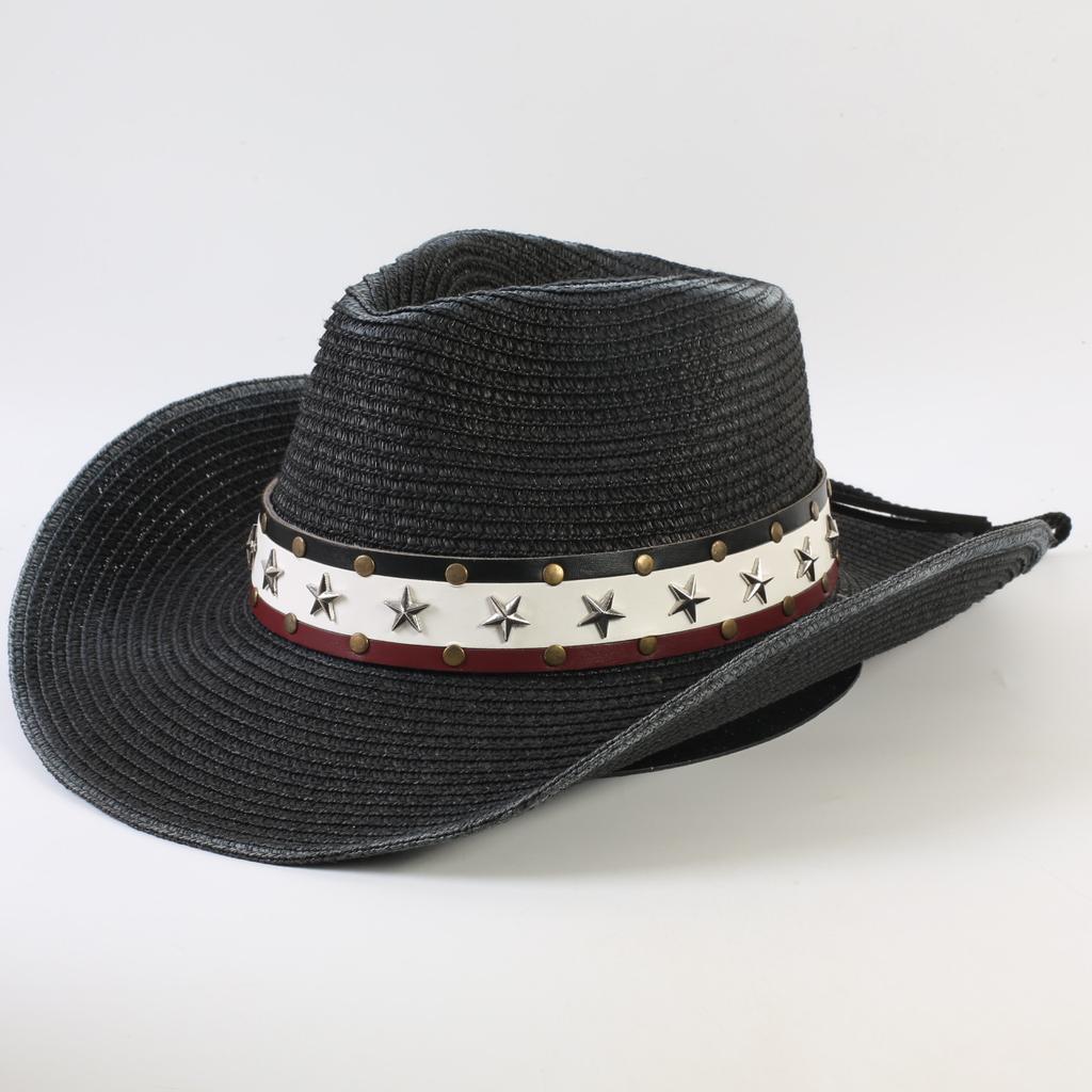 Popular European and American Western Cowboy Straw Hat Men's and Women's Fashion Shade Straw Hat Outdoor Western Cowboy Hat