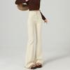 Slightly Pulled Jeans Women's Velvet Trousers New Autumn and Winter Light-colored Elastic High-waisted Thin Horn Pants