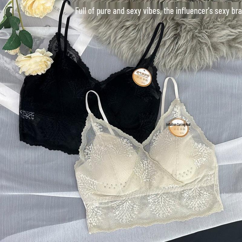 French Seamless Luxury Lace Camisole & Bra with Side Support