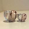 Used Swarovski Crystal Heart Butterfly Large and Small Figurine Set of 2