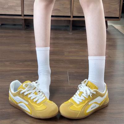 Racing Shoes Hong Kong Style Couple Soft-soled Forrest Gump Shoes Women's Autumn New Yellow Retro Sports Casual Moral Training Shoes