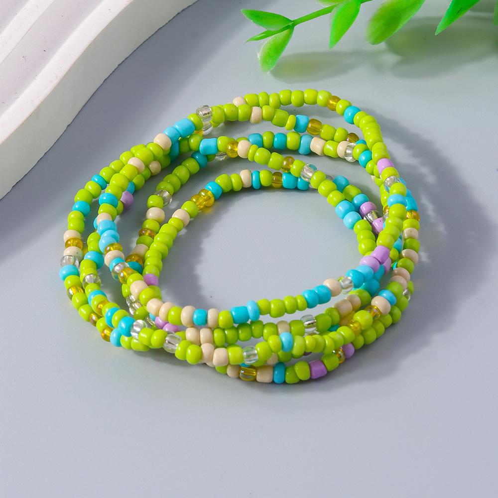 Fashion Bohemian Colorful Beads Bracelet Multi-layer Handmade Beaded Bracelets Women Girls Party Holiday Jewelry Gifts