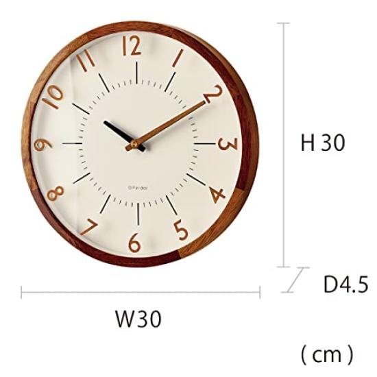 Interform Wall Clock Clock Orant Brown Diameter 30cm Step Movement Radio-Controlled CL-3350BN Radio-Controlled