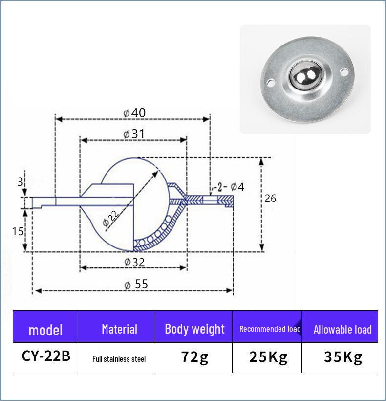 CY-25B Stainless Steel Conveyor Ball Bearing Pulley