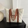 Quilted Design Trendy Oxford Shoulder Bags for Women Autumn Large Capacity Ladies Tote Bag Simple Portable Female Handbags