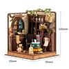 Retro DIY Holzpuppenhaus Figuren Miniaturen Bausätze Mit LED-Lichtern Heim Schreibtisch Dekoration Für Erwachsene Handgemachte Geschenke Puppenhaus
