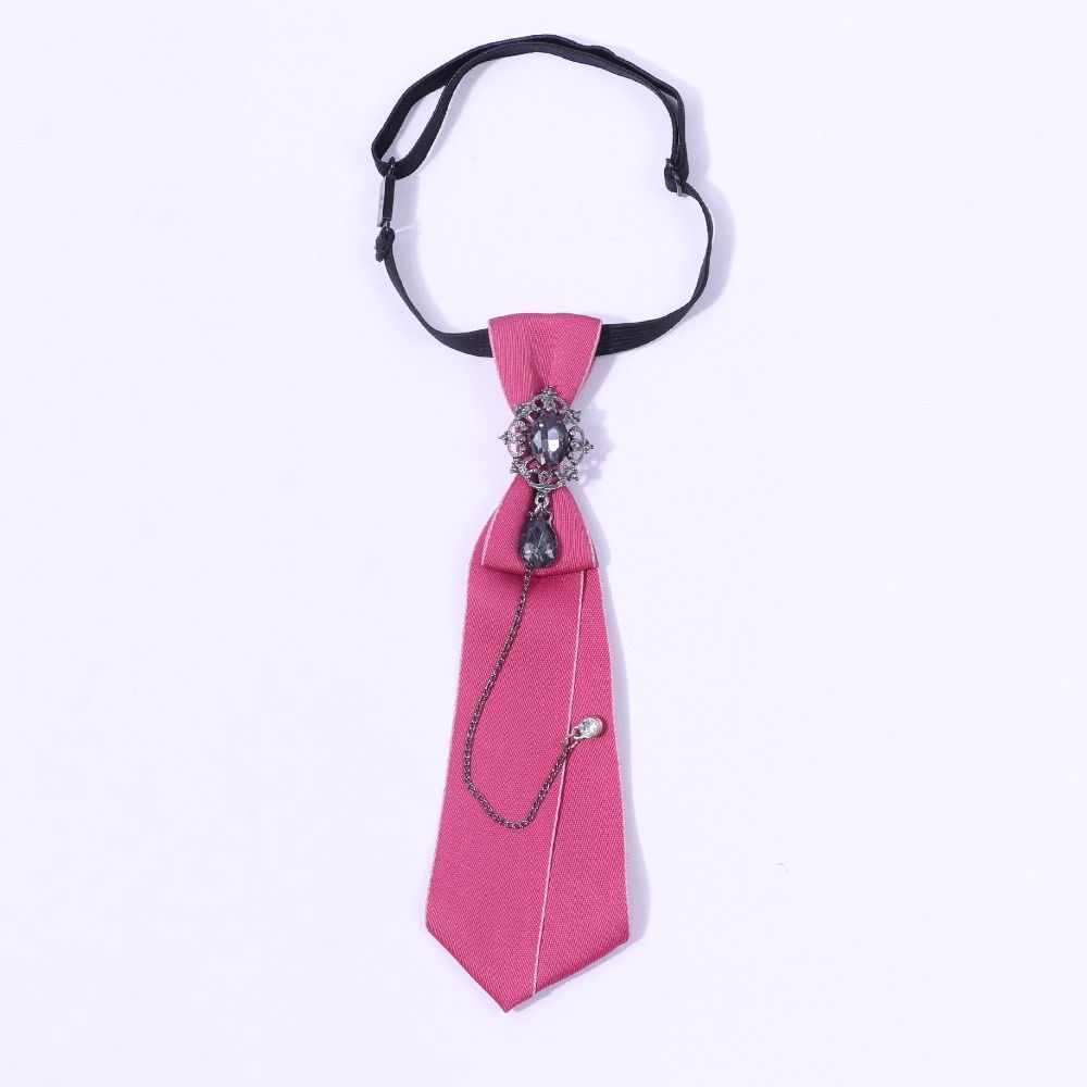 Choker Bow Tie Geometric Pre-tied Tie Y2K Zinc Zinc Alloy Rhinestone Necktie  Uniform Decoration