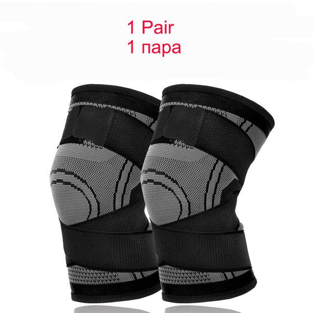 1 Pair Men Sports Compression Knee Pads Elastic Support For Volleyball Basketball Running Riding Fitness Workout