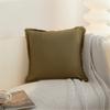 Solid Color Velvets Throw Pillow Case with Tassels Trim Bohemians Style for Living Room Decoration 18x18