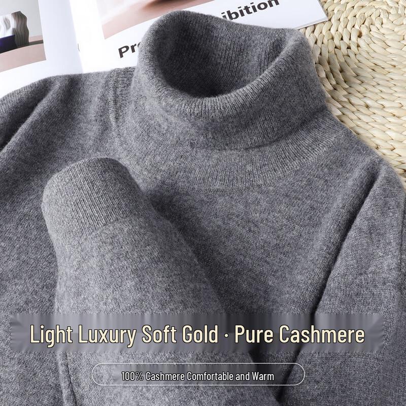 Snowflying Men s 100% Cashmere High-Neck Sweater 2XL