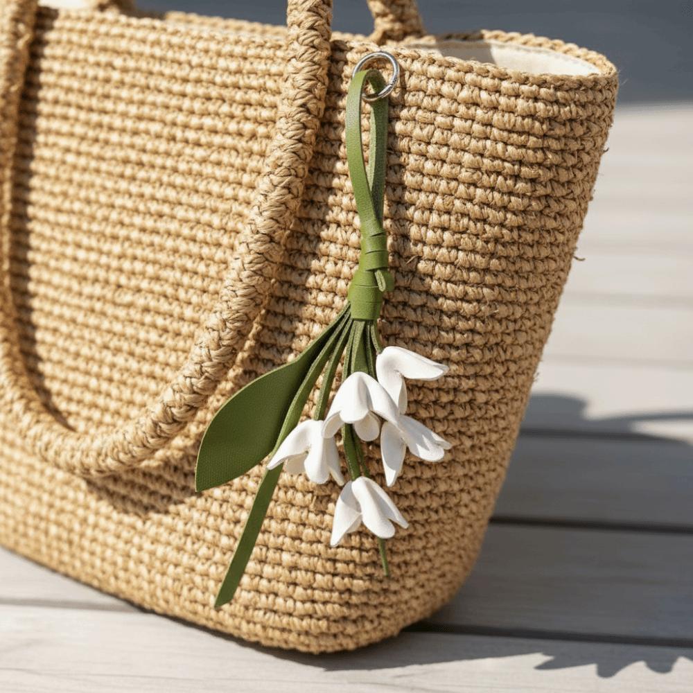 Hanger Tulip Bouquet Leather Pendant Handmade Bag Pendant Multi-color Flower Pu Keychain  Men