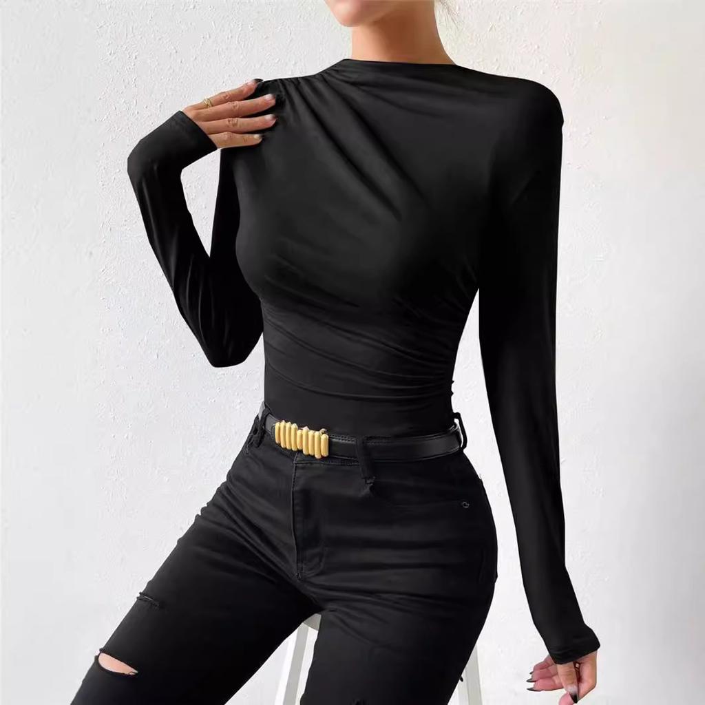 Women's Spring&Summer Slim and Skinny Drawstring Long Sleeve Jumpsuit