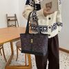 Autumn and Winter Popular Woolen Bag Women's 2025 New Fashion Leopard Print Handbag Versatile Large-capacity Bucket Bag