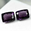 16.00 Natural Amethyst Purple Cushion Cut Rare Loose Gemstone Pair