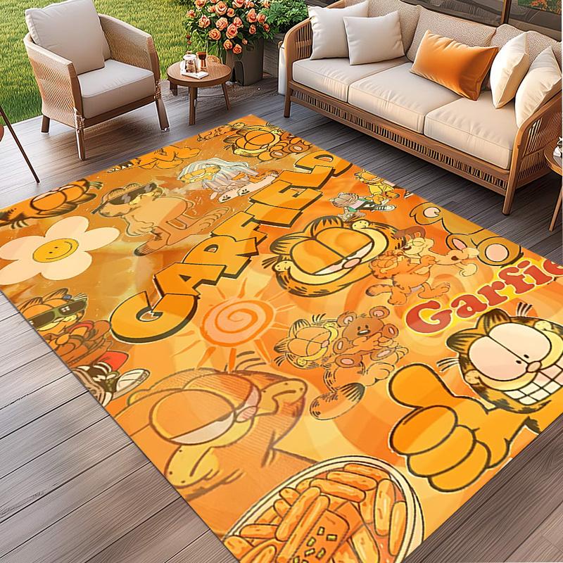 Garfield Print Rug, Washable Floor Carpet, For Entryway Dorm Laundry Room Office Study, Home Decor Birthday Christmas Gift