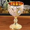 2PCS Small Zinc Alloy Goblet Gold White Retro Metal Cup Vintage Goblet  Party Drinking