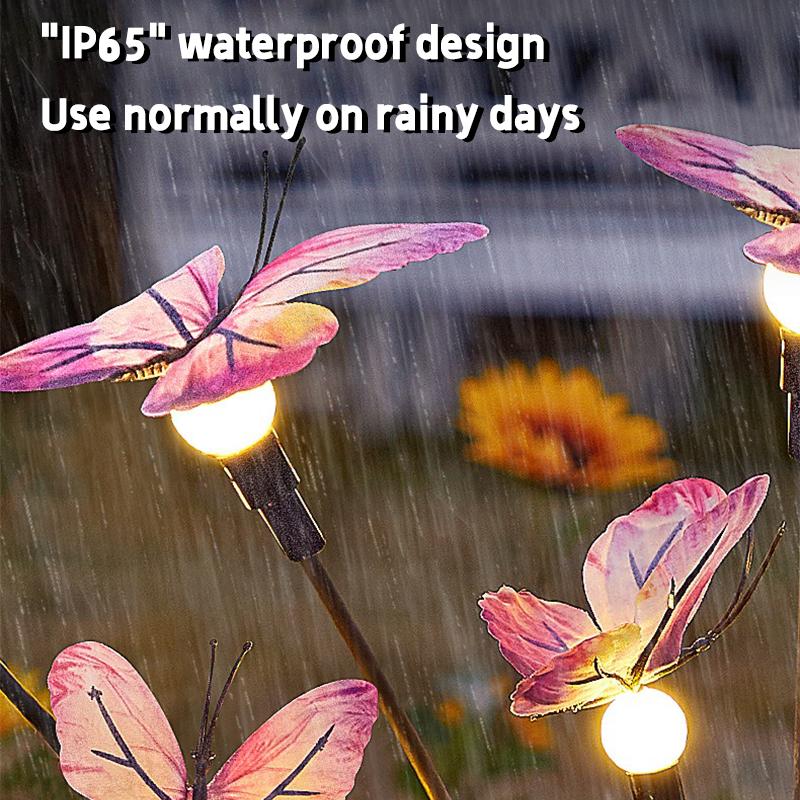 Solar Butterfly LED Fairy Lights Outdoor Waterproof Firefly String Lights For Garden Lawn Yard Decor Wedding Party Warm White