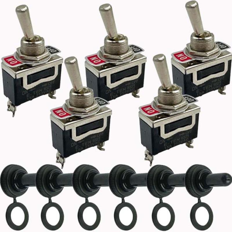 Heavy Duty Car Boat Rocker Toggle Switch 15A 250V 2Pin SPST ON/OFF Rocker Switches with Waterproof Boot Spst Rocker Switch Switches4