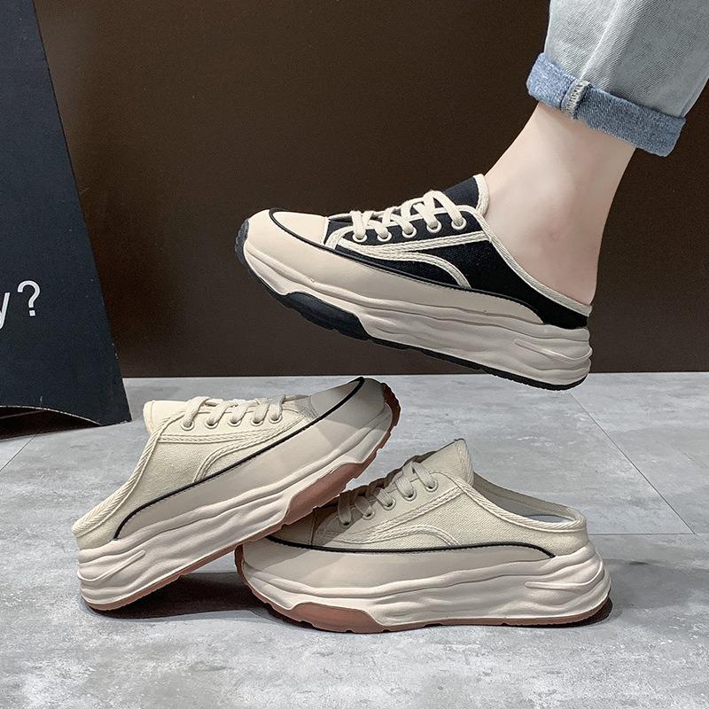 Jesień 2025 Nowe Damskie Kapcie Lekkie Casualowe Antypoślizgowe Płaskie Do Chodzenia Platforma Sznurowane Hipersoftowe Trampki Damskie Kapcie