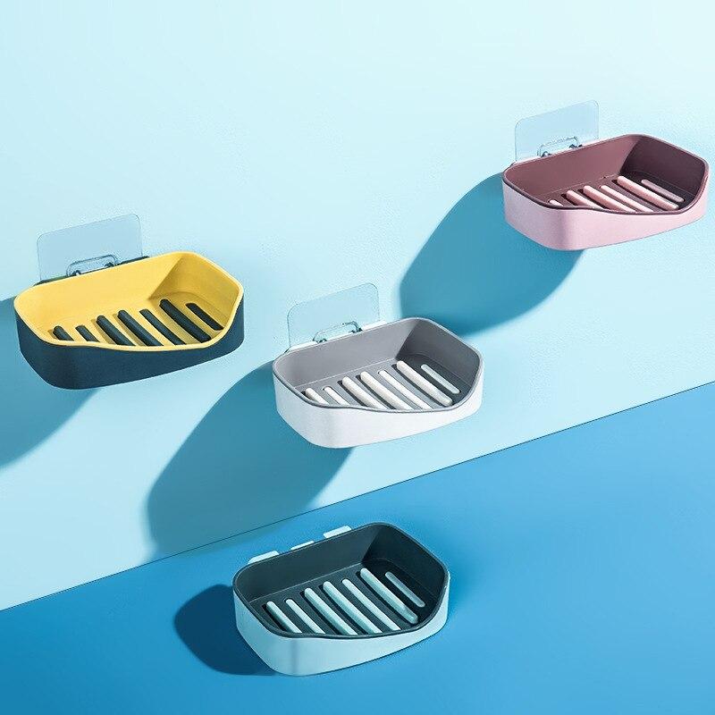 Suport pentru săpun Set de accesorii pentru baie Suport de scurgere Suport pentru săpun Suport pentru săpun cu două straturi, montat pe perete, Suport de depozitare pentru vase de burete pentru săpun