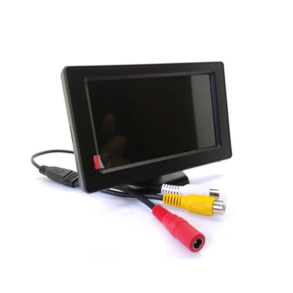 Cameră pentru vedere spate pentru mașină, grad larg, 4,3" TFT LCD, ecran color, monitor rezistent la apă, vedere pe timp de noapte, inversare, 2 în 1, parcare inversă