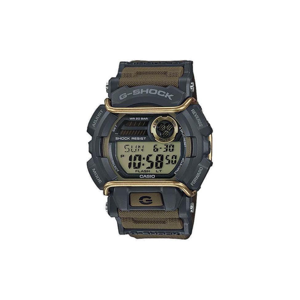 Casio G Shock Series 200M Waterproof Quartz Movement Resin Strap Watch Men watches Black GD-400-9 Brown Strap