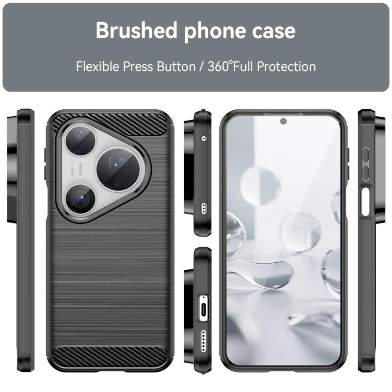 For Huawei Pura 80 Ultra Case Cover Huawei Pura 80 Ultra Capa Shockproof Back Soft TPU Carbon Fiber Fundas Huawei Pura 80 Ultra