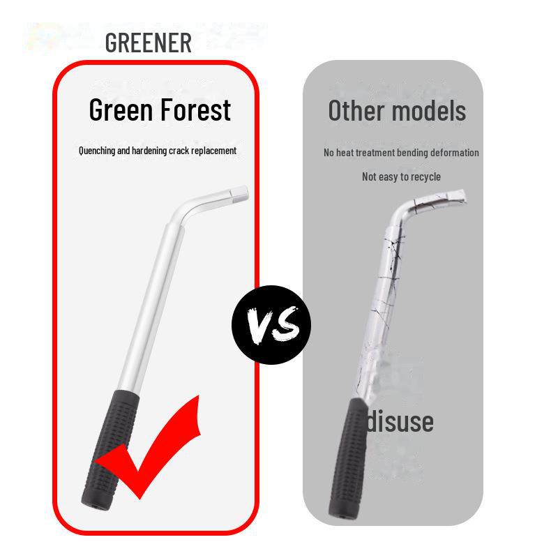 Green Forest Effortless Tire Removal Tool: Car Tire Socket Wrench for Tire Replacement and Spare Tire Removal.