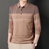 Polo da uomo casual a maniche lunghe traspirante con risvolto per primavera e autunno