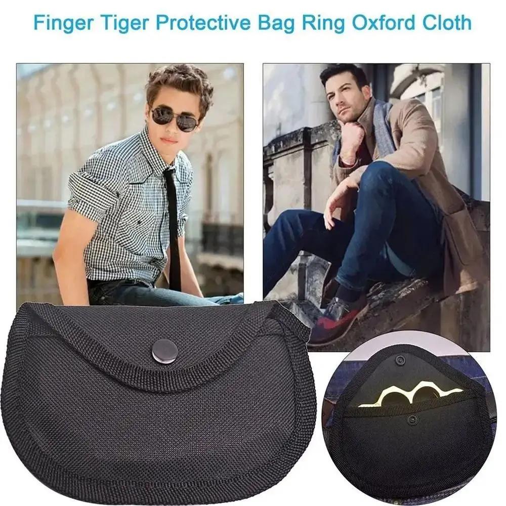 1Pcs New Lining Fist Ring Finger Tiger Bag Shockproof Only Bag Iron Four-finger Cloth Cover Soft Unisex Hanging Buckle Bag