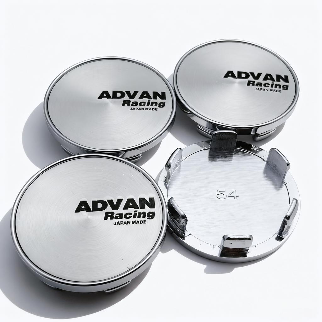 4pcs JDM Advan Racing Logo Emblem Car Wheel Center Caps OD 54MM Clips 49MM Wheels Hub Dust Cap Rim Hubcaps Cover Car Accessories