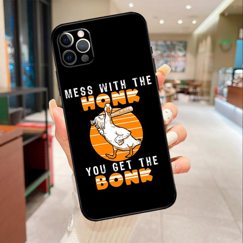 Duck Goose Honk Bonk Funny Meme Phone Case For iPhone 17 16 15 14 13 12 11 Pro Max mini 16 Plus 16e 17 Air Protective Cover