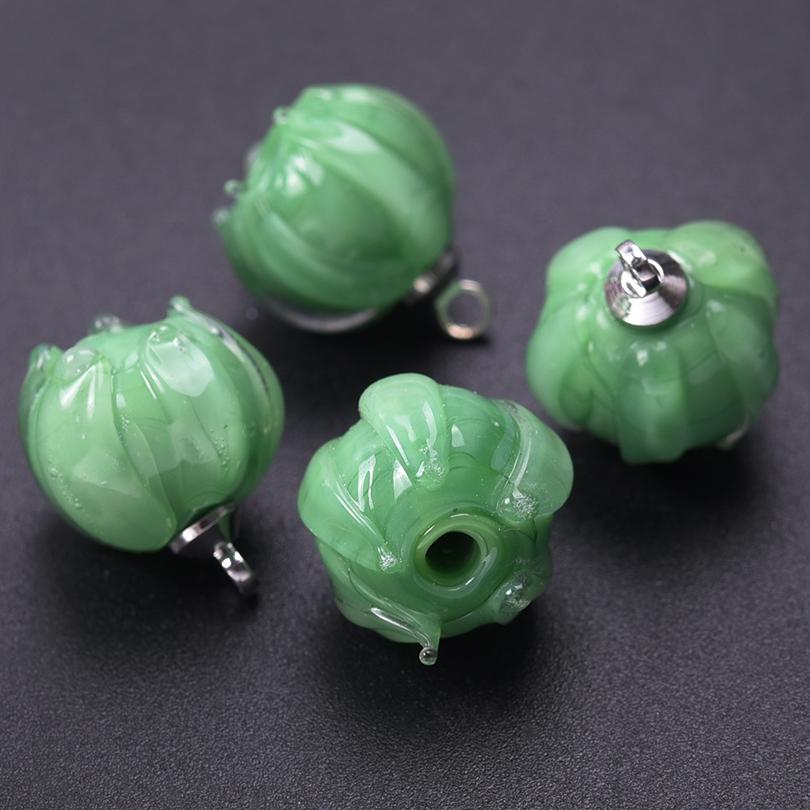 9pc Mix Glass Lily Of The Valley Pendants For Jewelry Making Supplies Colorful Flower Charm Pendant DIY Vintage Earring Bracelet