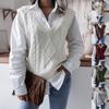 Gilet lavorato a maglia da donna con scollo a V senza maniche vestibilità larga streetwear tinta unita trecce rombi maglione da indossare a strati gilet maglione