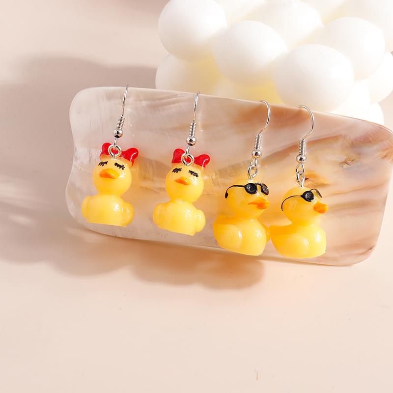 Cute Cartoon Duck Drop Earrings for Women Girls Animal Dangle Earrings Kid's Party Holiday Jewelry Gifts
