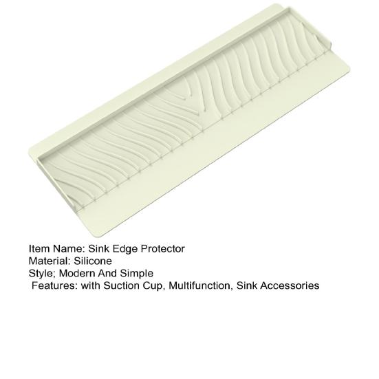 Silicone Sink Edge Protector Splash Guard with Suction Cup Anti-slip Multifunction Countertop Kitchen Bathtub Sink Wash Basin Anti-splash Tray Sink